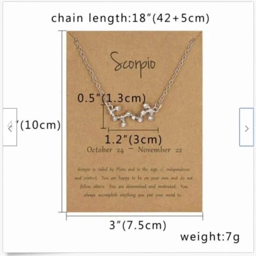 Scorpio Zodiac Silver Necklace - Picture 2 of 2